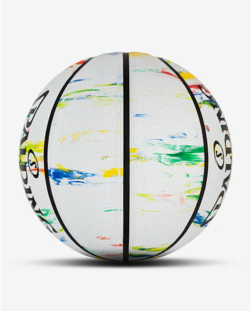 PELOTA DE BÁSQUET SPALDING - MARBLE SERIES - WHITE/RAINBOW