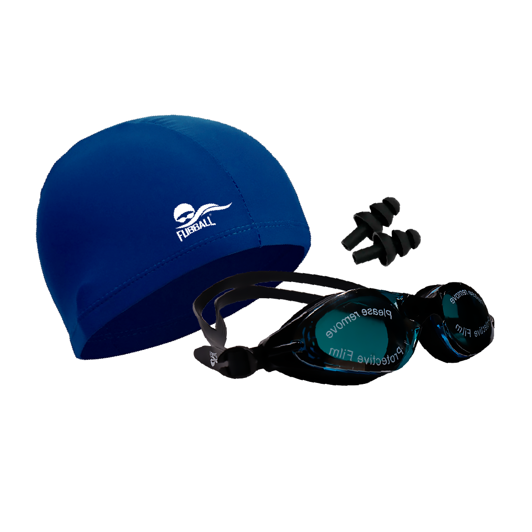 KIT DE NATACIÓN PARA ADULTOS | LENTES ANTIG FOG Y GORRO DE POLIESTER