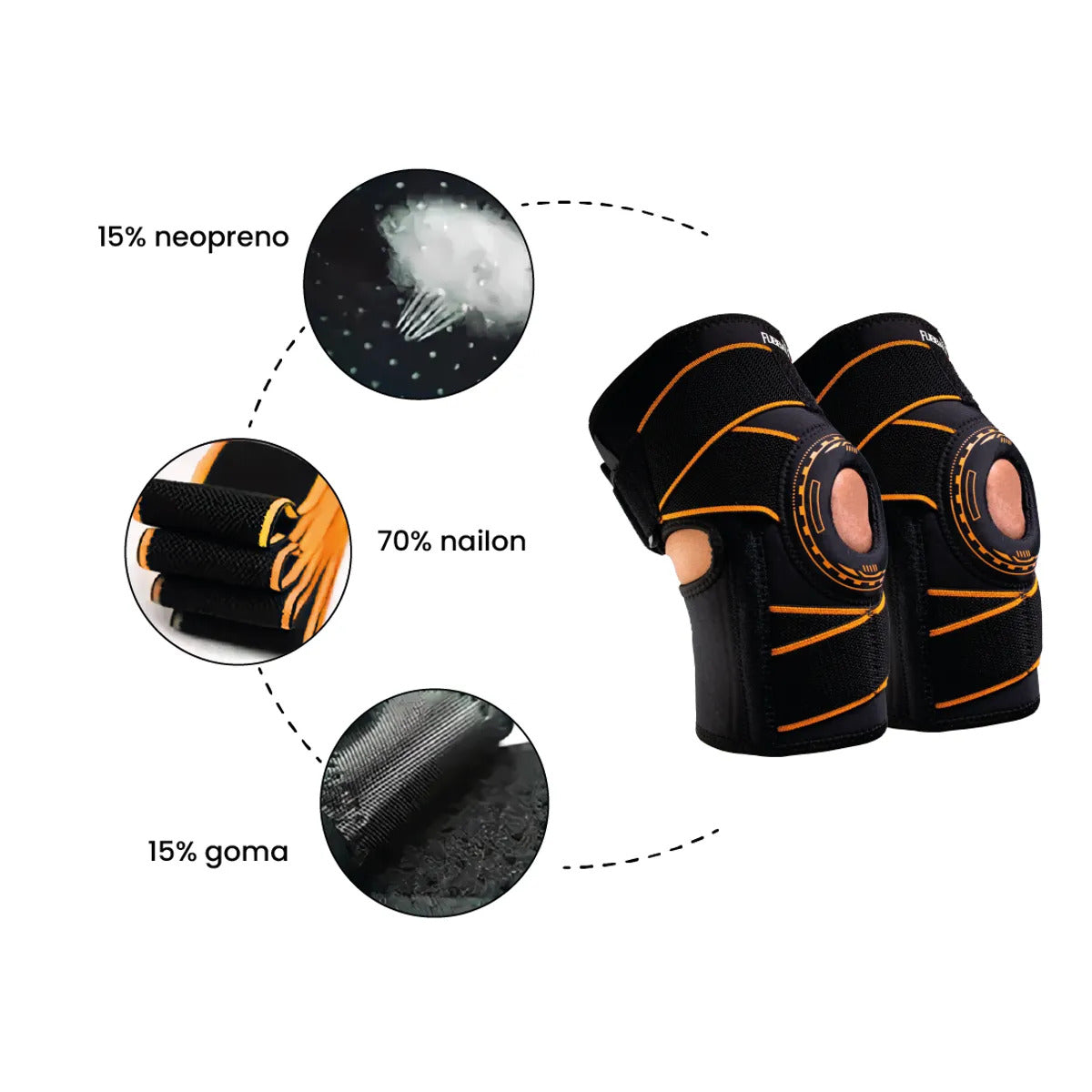 RODILLERA AJUSTABLE DE COMPRESIÓN FUBBALL - TALLA ESTÁNDAR